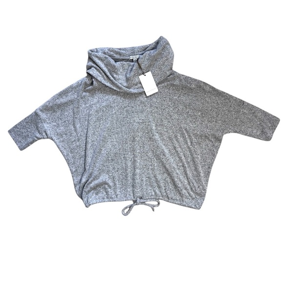 Green Envelope Gray Cowl Neck Sweater with Three-Quarter Sleeves Medium - Picture 4 of 6